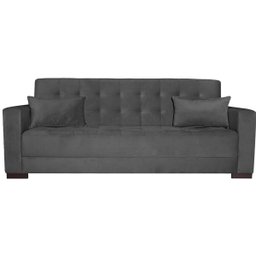 Sofá Cama 3 Lugares Jobim Linho Cinza Escuro - ADJ Decor - 7