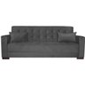 Sofá Cama 3 Lugares Jobim Linho Cinza Escuro - ADJ Decor - 7