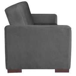 Sofá Cama 3 Lugares Jobim Linho Cinza Escuro - ADJ Decor - 5