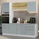 Ver imagem 2 de Armário de Cozinha Completa 240cm Branco/cinza Lux Madesa 08 Branco/cinza Branco/cinza