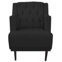 Ver imagem 2 de Poltrona Decorativa Clássica Capitonê Napa Preto - SA Móveis