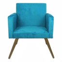 Ver imagem 2 de Kit 2 Poltronas Decorativas Pés Palito Nina Suede Azul Turquesa - Sa Móveis