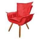 Ver imagem 2 de Kit 2 Poltronas Decorativas Emília Plus Pés Palito Suede Vermelho - Sa Móveis