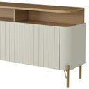 Ver imagem 6 de Rack para Sala de Estar Tv 75 Pol 4 Portas Brise 180cm Pés Dourado Clio I03 Louro Luna - Lyam