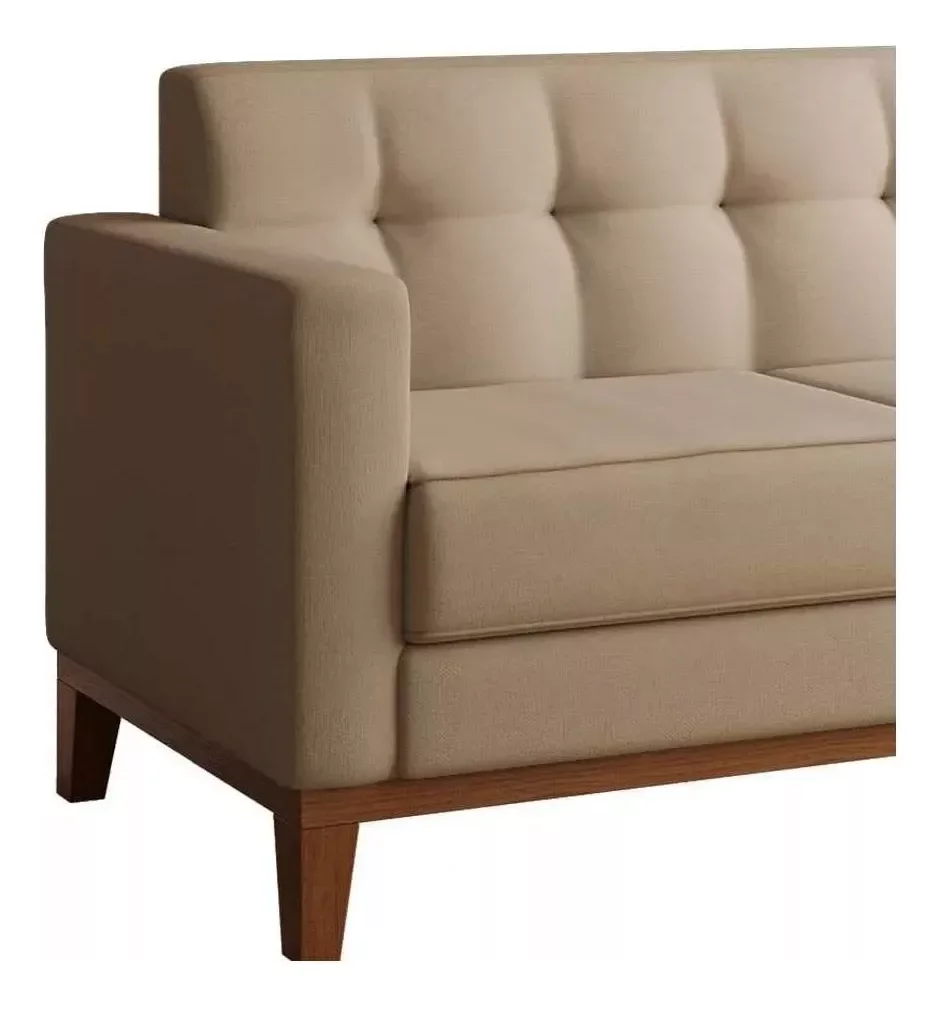 Pufe Sofá Requinte Namoradeira Linho para Sala de Estar e Recpção- Dorti Moveis - 6