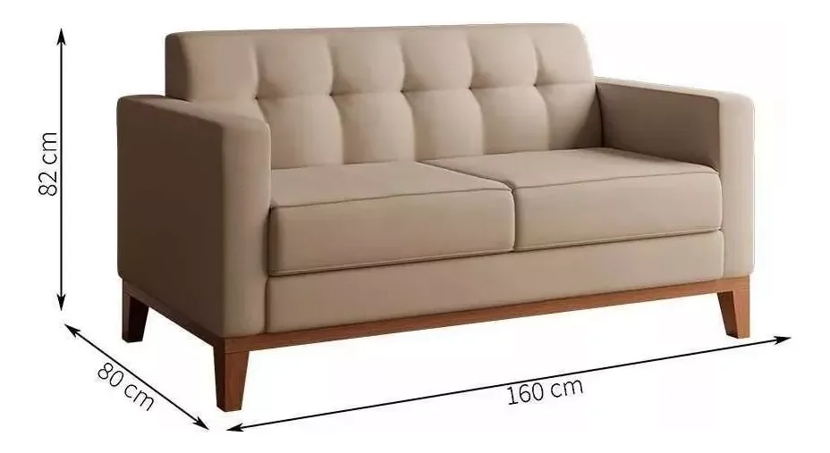 Ver imagem 3 de Pufe Sofá Requinte Namoradeira Linho para Sala de Estar e Recpção- Dorti Moveis