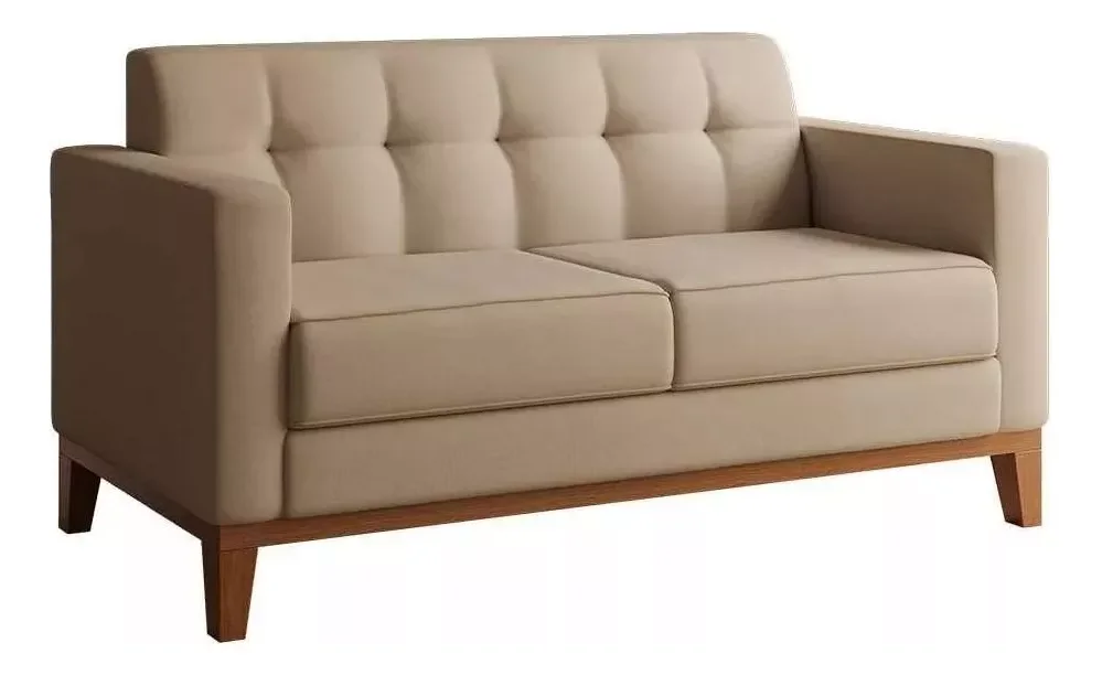 Pufe Sofá Requinte Namoradeira Linho para Sala de Estar e Recpção- Dorti Moveis - 1