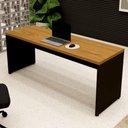 Ver imagem 1 de Mesa Escrivaninha P/ Computador 1,80m X 0,60m Pés Painel F5 Cor:freijó com Preto