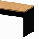 Ver imagem 2 de Mesa Escrivaninha P/ Computador 1,80m X 0,60m Pés Painel F5 Cor:freijó com Preto