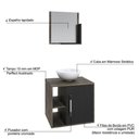 Ver imagem 4 de Conjunto Balcão C-cuba R30 e Espelheira Soft 500 Carvalho Dark C-branco Chess Carvalho Dark C-preto