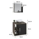 Ver imagem 5 de Conjunto Balcão C-cuba R30 e Espelheira Soft 500 Carvalho Dark C-branco Chess Carvalho Dark C-preto