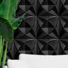 10 Placas PVC 3d Revestimento de Parede Decorativa Dakar Alto relevo Preto Quarto Sala Cozinha 25cm  - 2