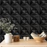 10 Placas PVC 3d Revestimento de Parede Decorativa Dakar Alto relevo Preto Quarto Sala Cozinha 25cm  - 4