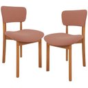 Ver imagem 1 de Kit 02 Cadeiras para Sala de Jantar Cozinha Living Estofada Dara L02 Suede Rosê - Lyam Decor