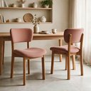 Ver imagem 3 de Kit 02 Cadeiras para Sala de Jantar Cozinha Living Estofada Dara L02 Suede Rosê - Lyam Decor