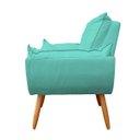 Ver imagem 4 de Kit 2 Poltrona Decorativa Opala Pés Palito Sued Azul Turquesa - Kimi Design