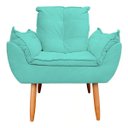Ver imagem 3 de Kit 2 Poltrona Decorativa Opala Pés Palito Sued Azul Turquesa - Kimi Design