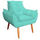 Ver imagem 5 de Kit 2 Poltrona Decorativa Opala Pés Palito Sued Azul Turquesa - Kimi Design