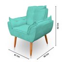 Ver imagem 6 de Kit 2 Poltrona Decorativa Opala Pés Palito Sued Azul Turquesa - Kimi Design