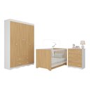 Ver imagem 2 de Quarto de Bebê Completo com Berço Americano 3 em 1 Realeza Multimóveis Mp4587 Branco/madeirado