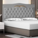 Ver imagem 2 de Cabeceira de Cama Box Barcelona Queen 160 Cm Capitonê Retro Botão Encapados Suede Prata do Lar Móvei
