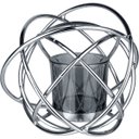 Ver imagem 1 de Castiçal Porta Vela Suporte Trama Home&co Cúpula Vidro Metal 13x15x15cm Fumê