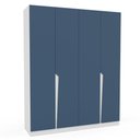 Ver imagem 3 de Guarda Roupa Roupeiro 4 Portas 4 Gavetas Porto Branco Azul Politorno Móveis