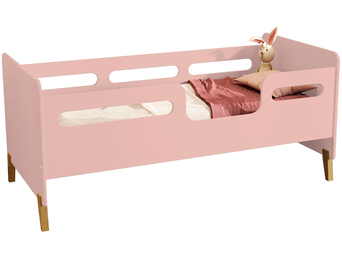 Cama Infantil Cecilia com Grade Proteção Rosa - 2