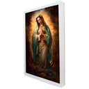 Ver imagem 1 de Quadro Decorativo Virgem Guadalupe em Moldura Caixa Tacolado Moldura Caixa 3cm Branca sem Vidro 40 X