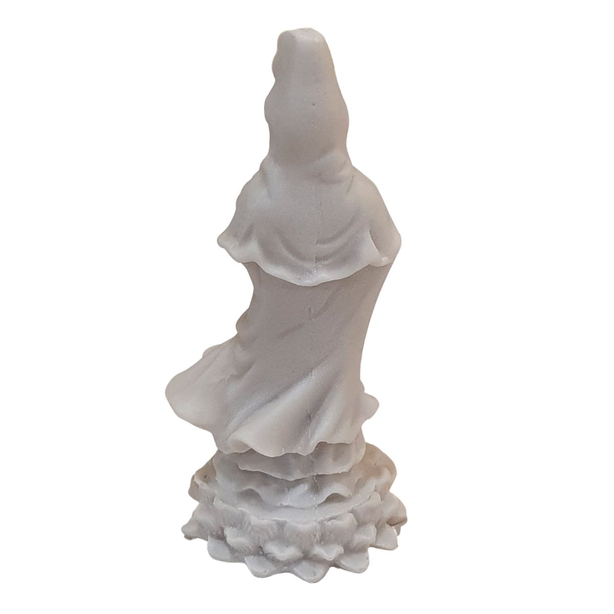 Escultura Maitreya de Pó de Mármore Branco 13cm - 2