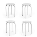 Ver imagem 2 de Banqueta Cozinha Baixa Empilhável Industrial Kit 4 Jully Branco/branco D03 - D’Rossi