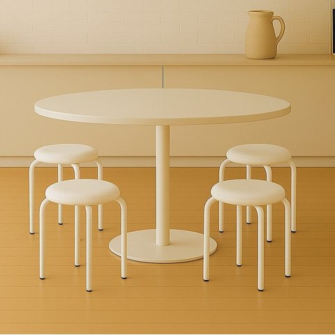 Banqueta Cozinha Baixa Empilhável Industrial Kit 4 Jully Branco/branco D03 - D’Rossi