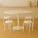 Ver imagem 1 de Banqueta Cozinha Baixa Empilhável Industrial Kit 4 Jully Branco/branco D03 - D’Rossi