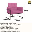 Ver imagem 3 de Poltrona para Sala de Espera Confortável em Tecido Corano com Base de Ferro Reforçada