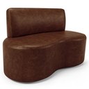 Ver imagem 1 de Sofá 2 Lugares 140cm Orgânico para Sala de Estar Living Larissa L02 Couríssimo Marrom - Lyam Decor