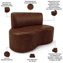 Ver imagem 4 de Sofá 2 Lugares 140cm Orgânico para Sala de Estar Living Larissa L02 Couríssimo Marrom - Lyam Decor
