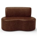 Ver imagem 5 de Sofá 2 Lugares 140cm Orgânico para Sala de Estar Living Larissa L02 Couríssimo Marrom - Lyam Decor