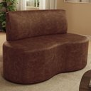 Ver imagem 3 de Sofá 2 Lugares 140cm Orgânico para Sala de Estar Living Larissa L02 Couríssimo Marrom - Lyam Decor