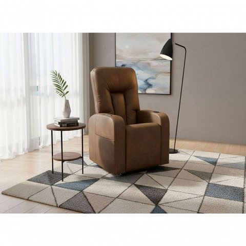 Poltrona Mx-76 Reclinável Automática Corino Marrom Maserati