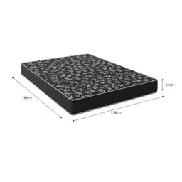 Colchão Casal Aloa 138 Espuma D20 - Tampo Preto 12cm - 2