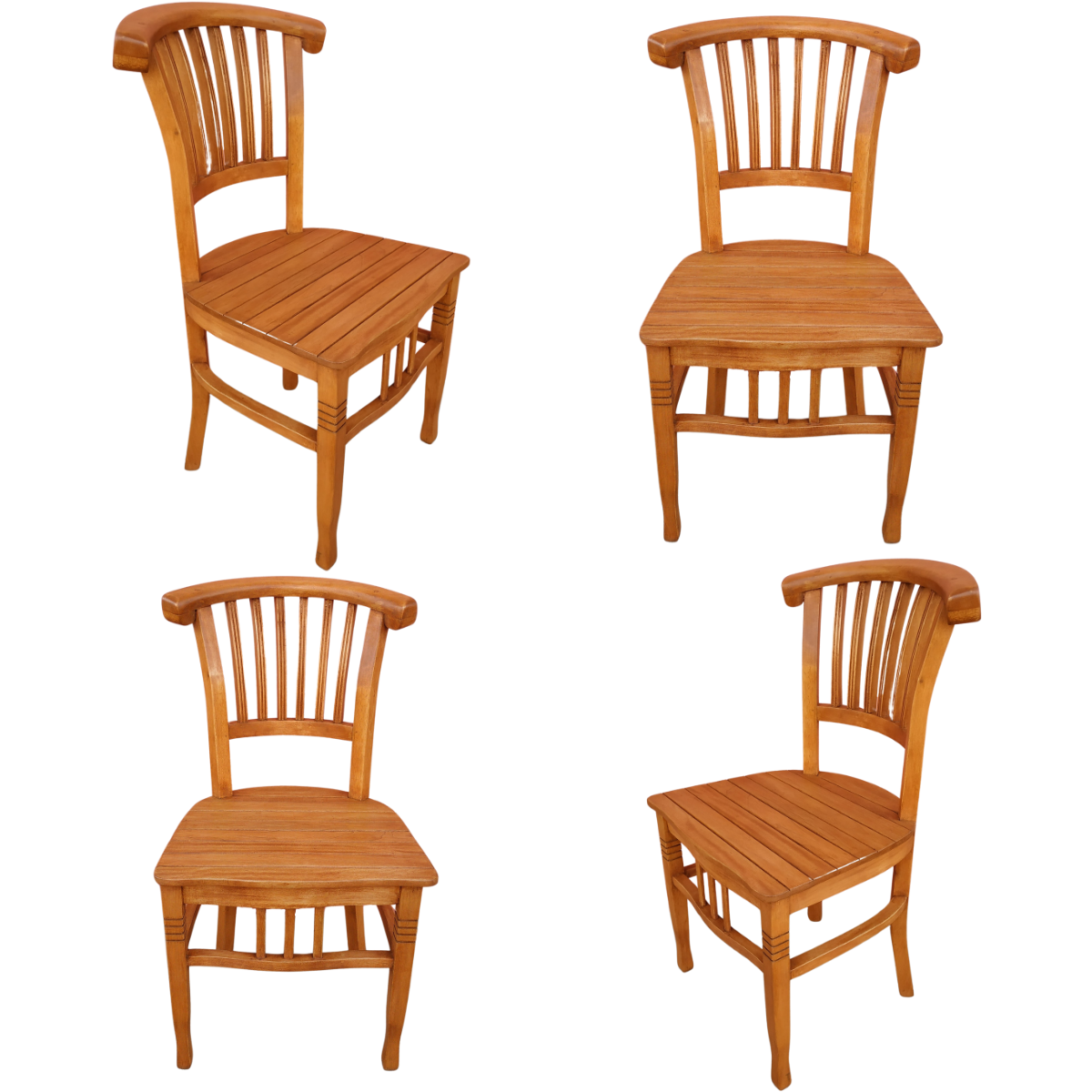 Ver imagem 1 de Kit 4 Cadeira Leque em Madeira Maciça de Demolição Sudeste Rústico