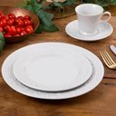 Ver imagem 3 de 12 Pratos de Sobremesa 20,5cm Porcelana Tassel Germer Branco Redondo Mesa Posta