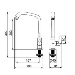 Torneira Cozinha Lorenzetti de Mesa Bica Alta Fitt Preta - 3