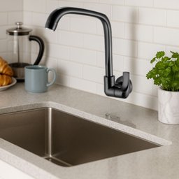 Torneira Cozinha Lorenzetti Parede Bica Alta Fitt Preta - 2