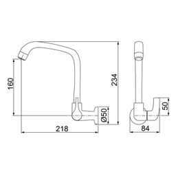Torneira Cozinha Lorenzetti Parede Bica Alta Fitt Preta - 3