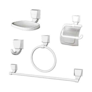 Kit de Acessórios Plásticos Lorenzetti Attic Quadra 2000 F24 Branco.
