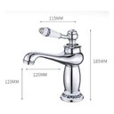 Ver imagem 2 de Torneira Lavabo Prata com Porcelana Monocomando Retrô Luxo Prateado Brilhante