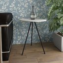 Ver imagem 1 de Mesa Lateral Gabriela Wood Branco e Preto - Cor: Branco