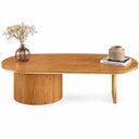 Ver imagem 3 de Mesa de Centro Oval Aurora 137 cm Mel/Gold