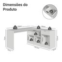 Ver imagem 3 de Escrivaninha de Canto Branco Roma Madesa